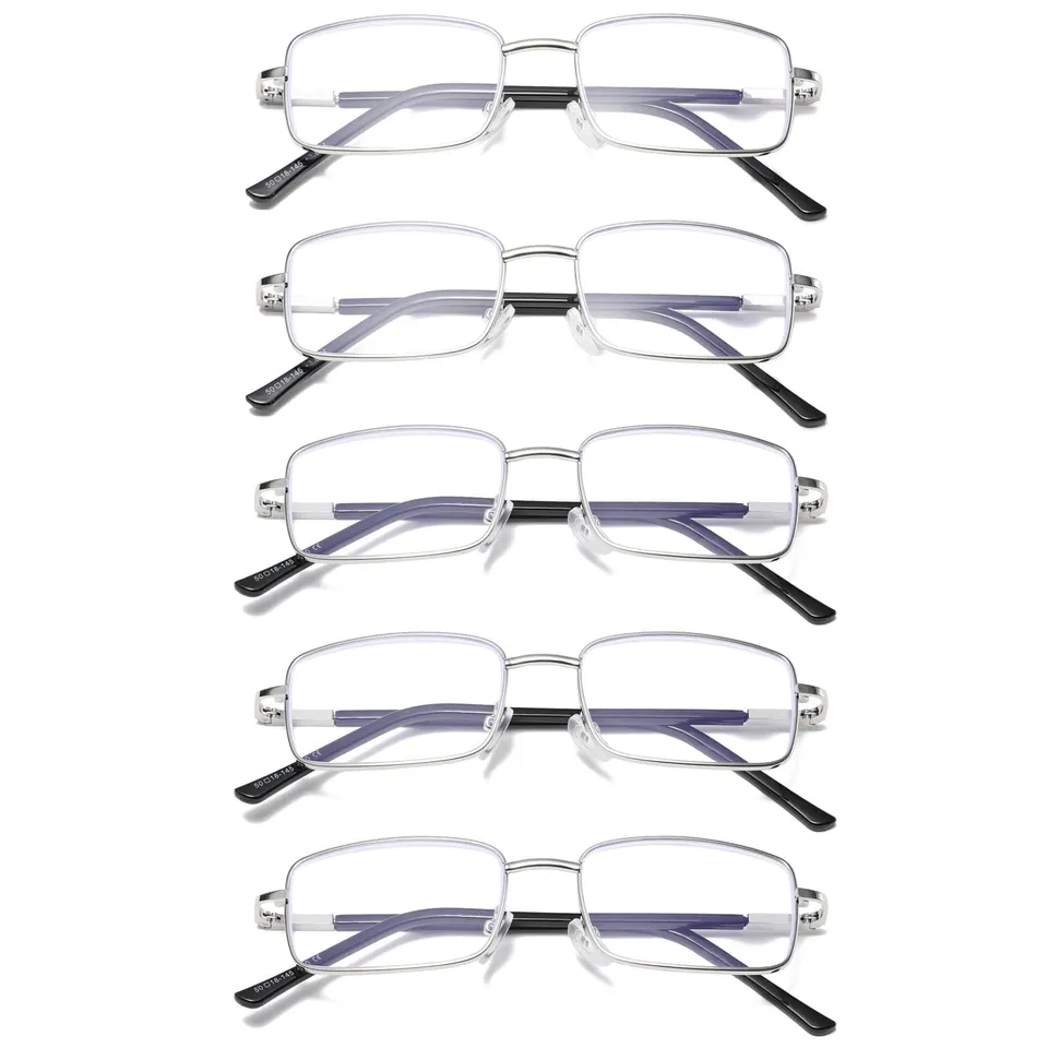 Hubeye Metal Square Frame Occhiali da Lettura 1.5 Anti Luce Blu