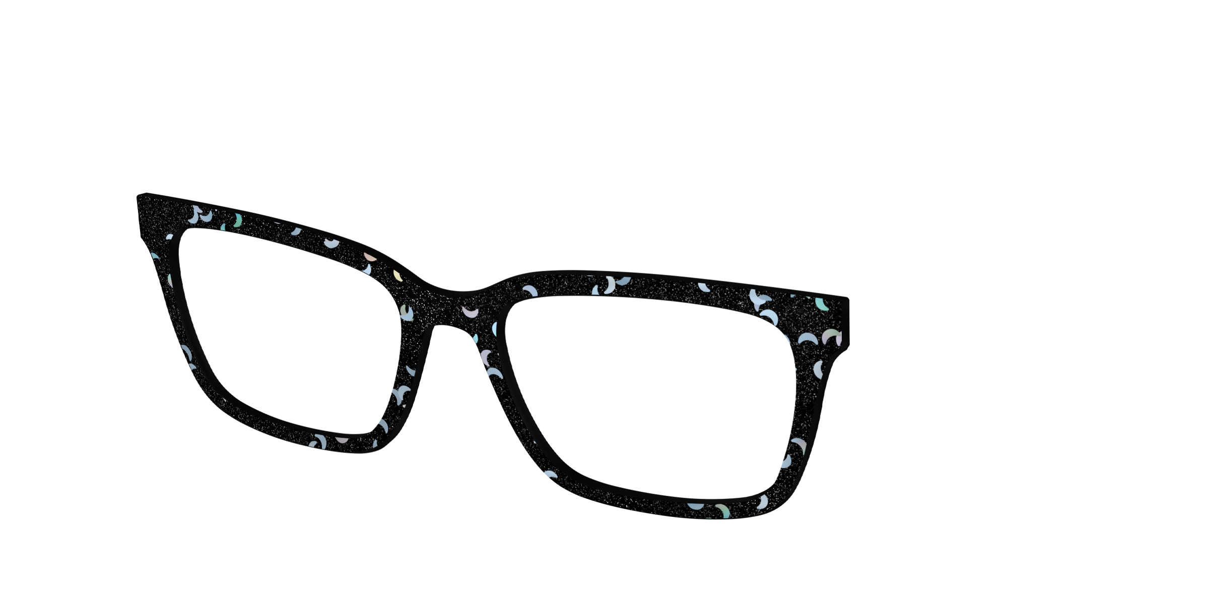 Pair Eyewear Design Tops Black Crescent Glitter top 400