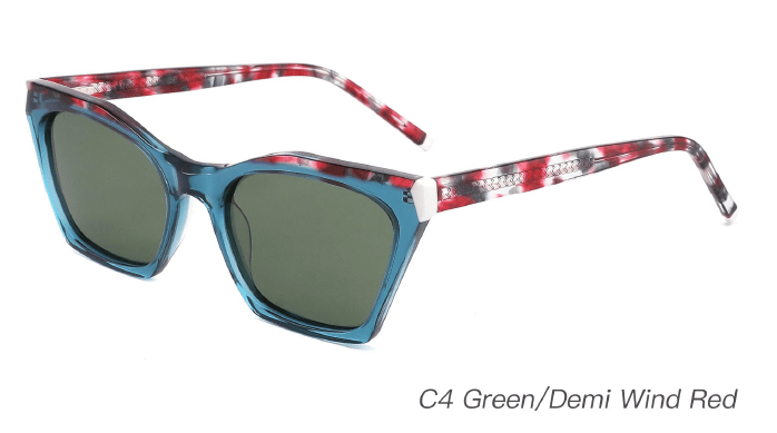 Ouyuan AS00011 occhiali da sole quadrati donna acetato colorati