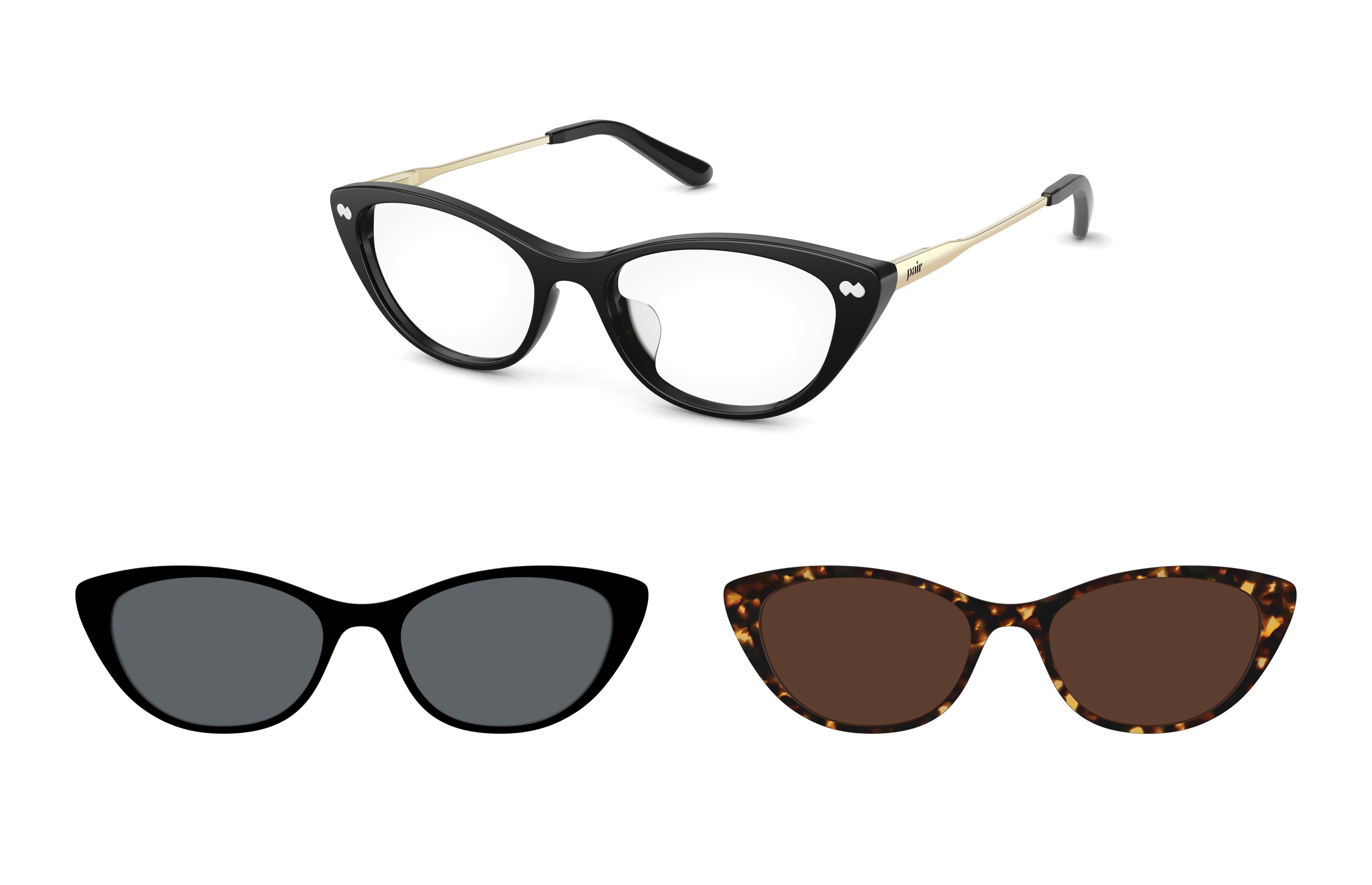 Pair Eyewear Ella Black Mixed Montatura Vista nero