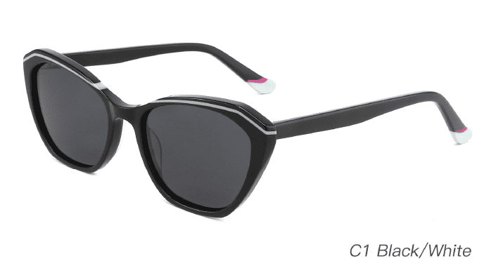 Ouyuan AS00003 occhiali da sole donna cat-eye colorati acetato