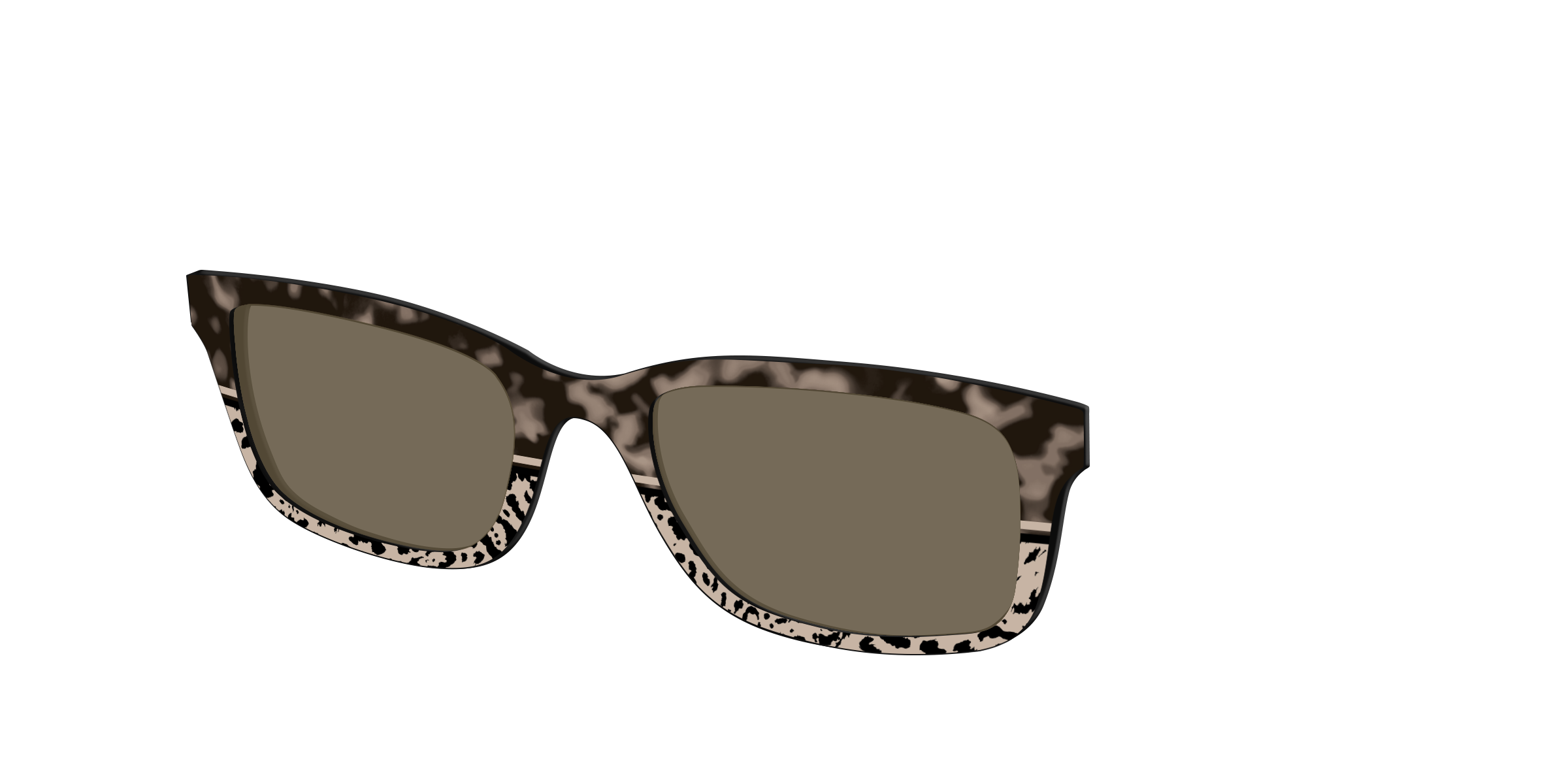 Pair Eyewear Sun Tops The Polarized Ink Blot Tortoise Split top sole polarizzato