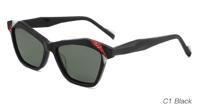 Ouyuan AS00007 occhiali da sole donna geometrici acetato colorato