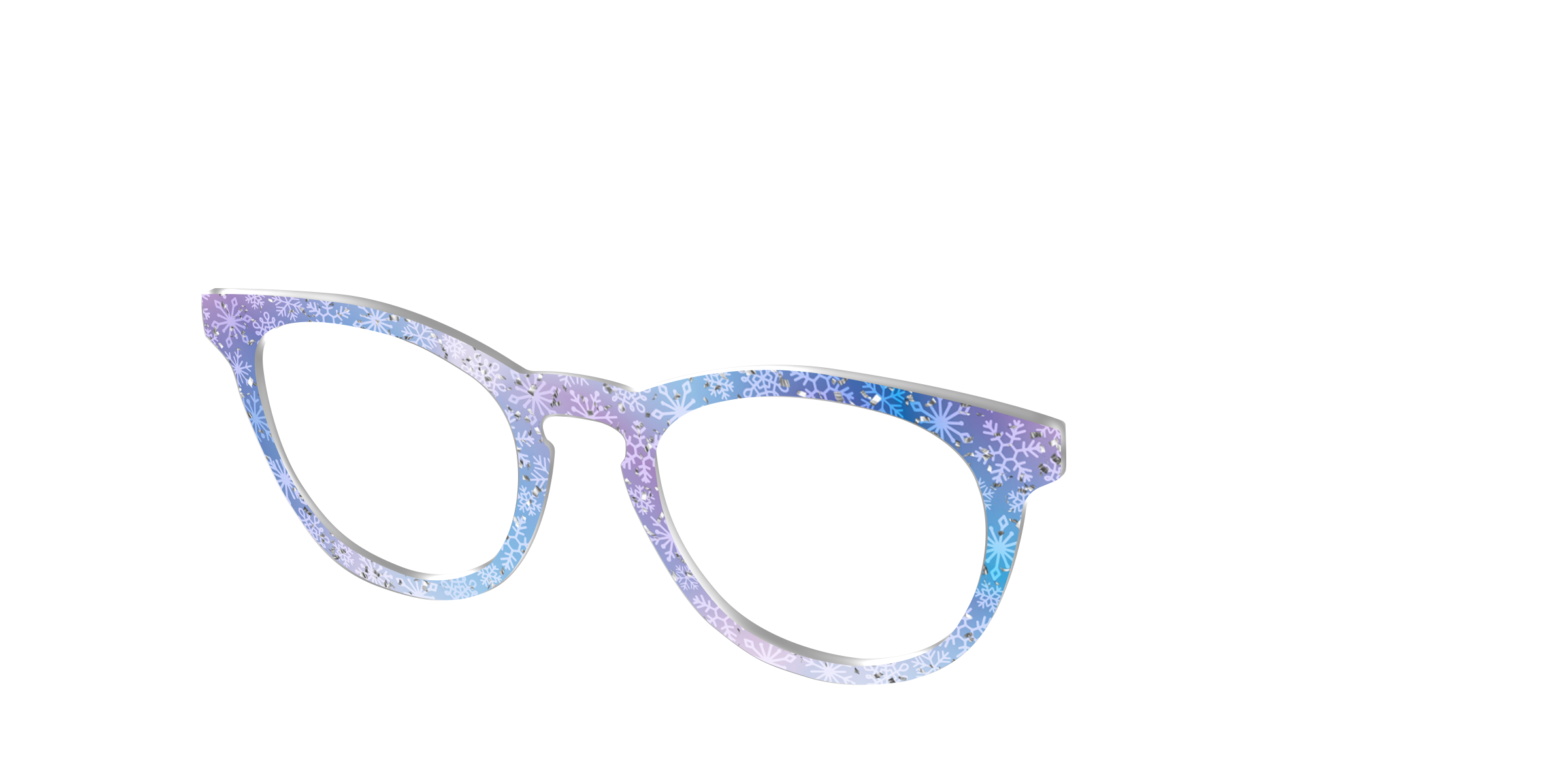 Pair Eyewear Design Tops Pastel Snowflakes top glitter