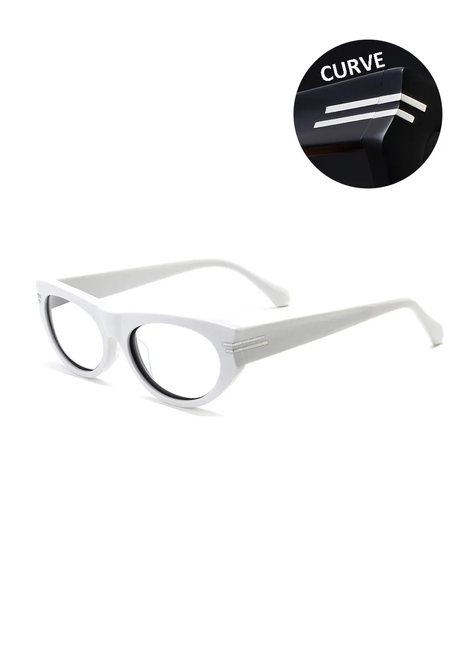 Ouyuan 006202 occhiali da vista cat-eye acetato tartarugati