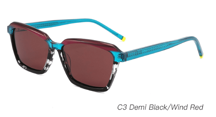 Ouyuan AS00002 occhiali sole donna quadrati multicolore