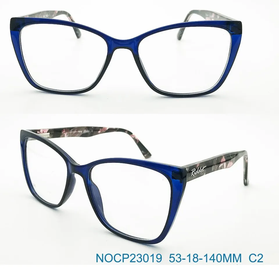 Ouyuan NOCP23019 C2 montatura occhiali blu cat eye donna