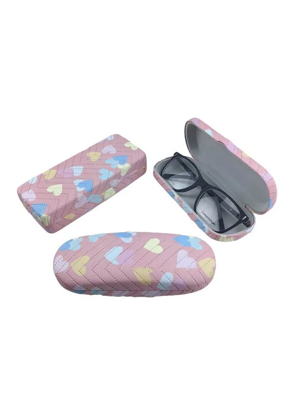 Ouyuan Eyewear GC0028 custodia occhiali rosa cuori PU rigida