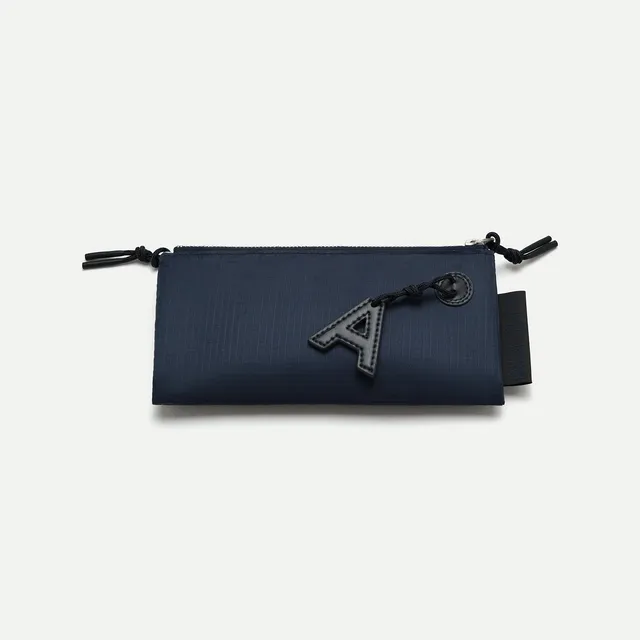 AHLEM Voyager Double Zipper Pouch custodia navy nylon