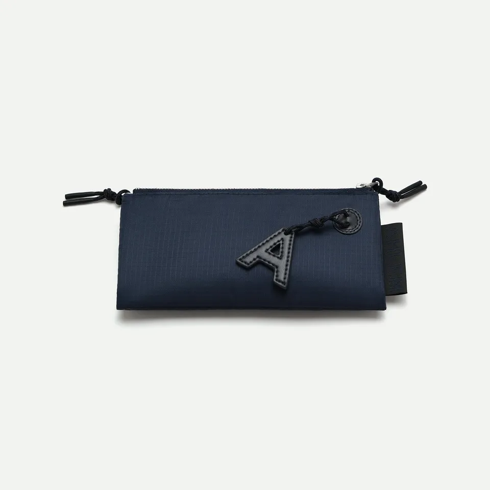 AHLEM Voyager Double Zipper Pouch custodia navy nylon