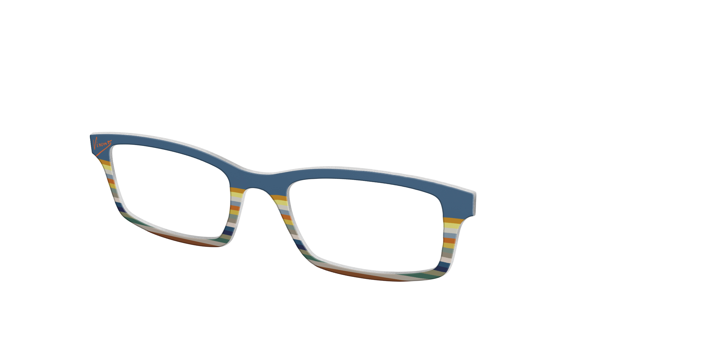 Pair Eyewear Collabs Vincent Stripes top magnetico blu