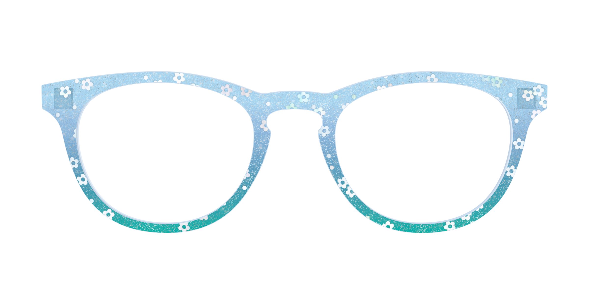 Pair Design Tops Sky Blue Crystal Daisy topper Cedro glitter