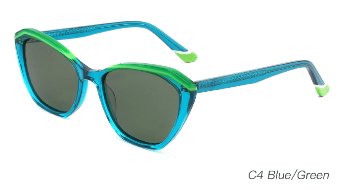 Ouyuan AS00003 occhiali da sole donna cat-eye colorati acetato
