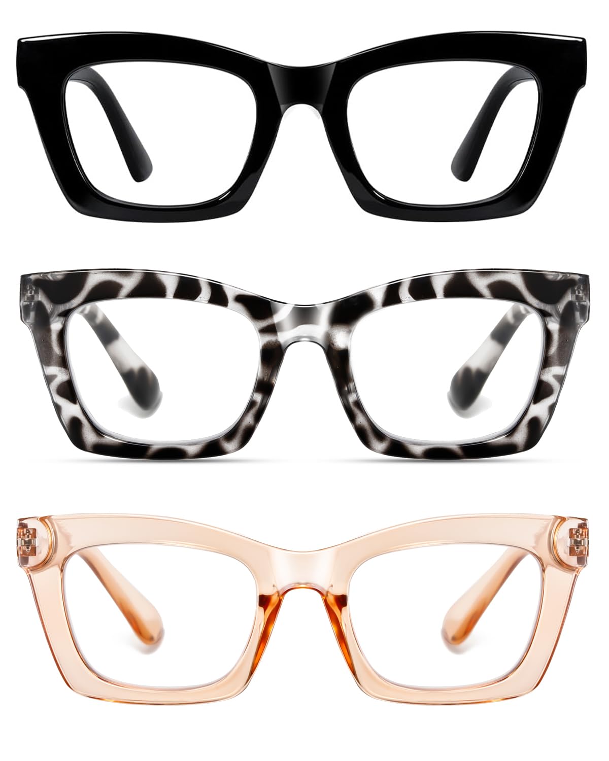 Hubeye Retro Oversized occhiali lettura +2.00 nero verde luce blu