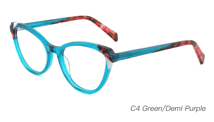 Ouyuan NOA23002 montatura occhiali cat eye acetato colorata