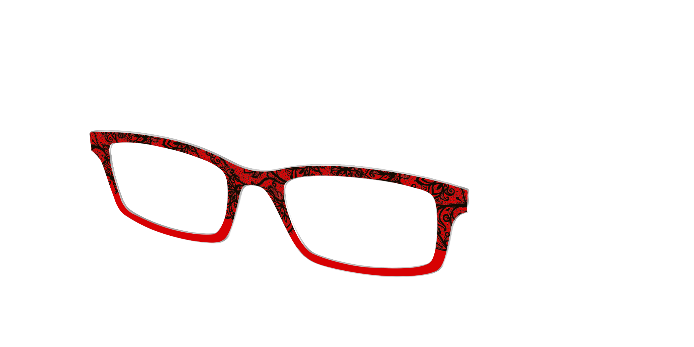 Pair Eyewear Design Tops Blood Red Lace Split top magnetico rosso
