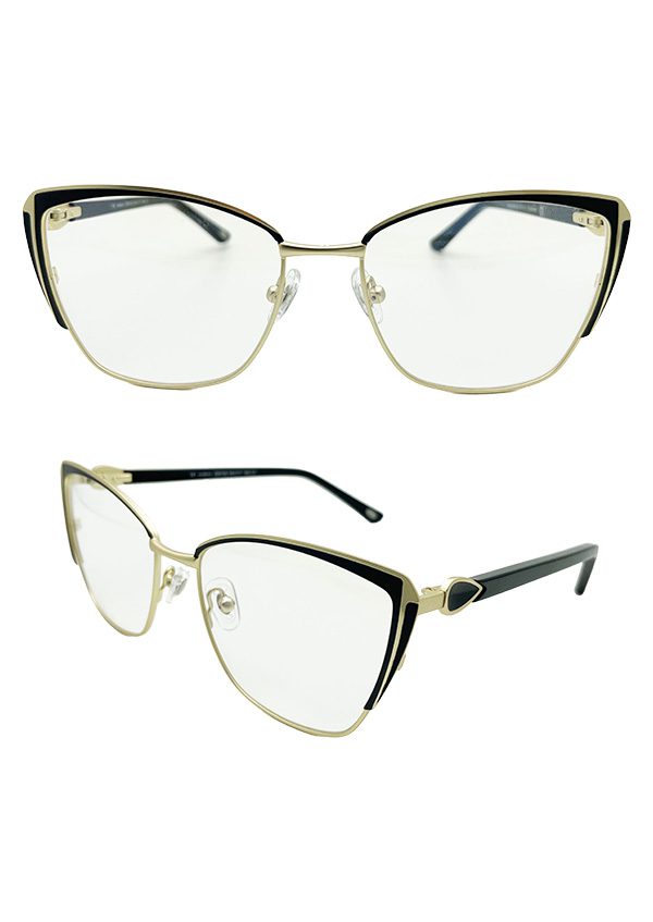 Ouyuan NOM24092 montatura occhiali da vista browline nero oro