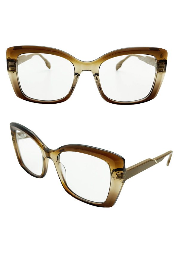Ouyuan NOA24167 occhiali da vista farfalla acetato blu