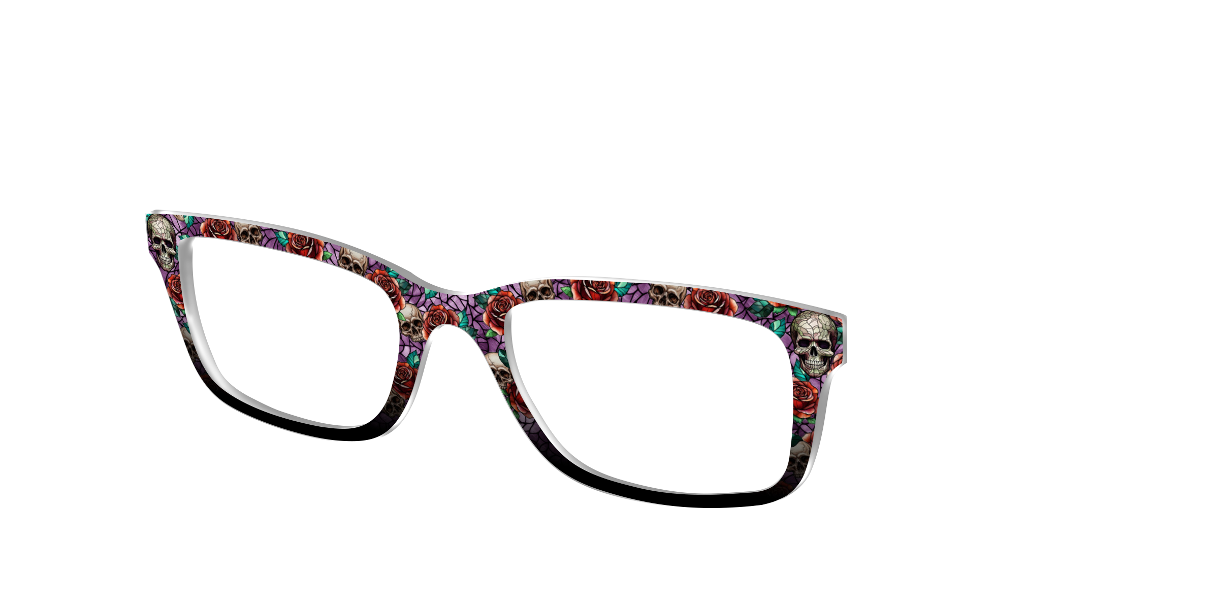 Pair Eyewear Skull Thorn Stained Glass cover occhiali nera