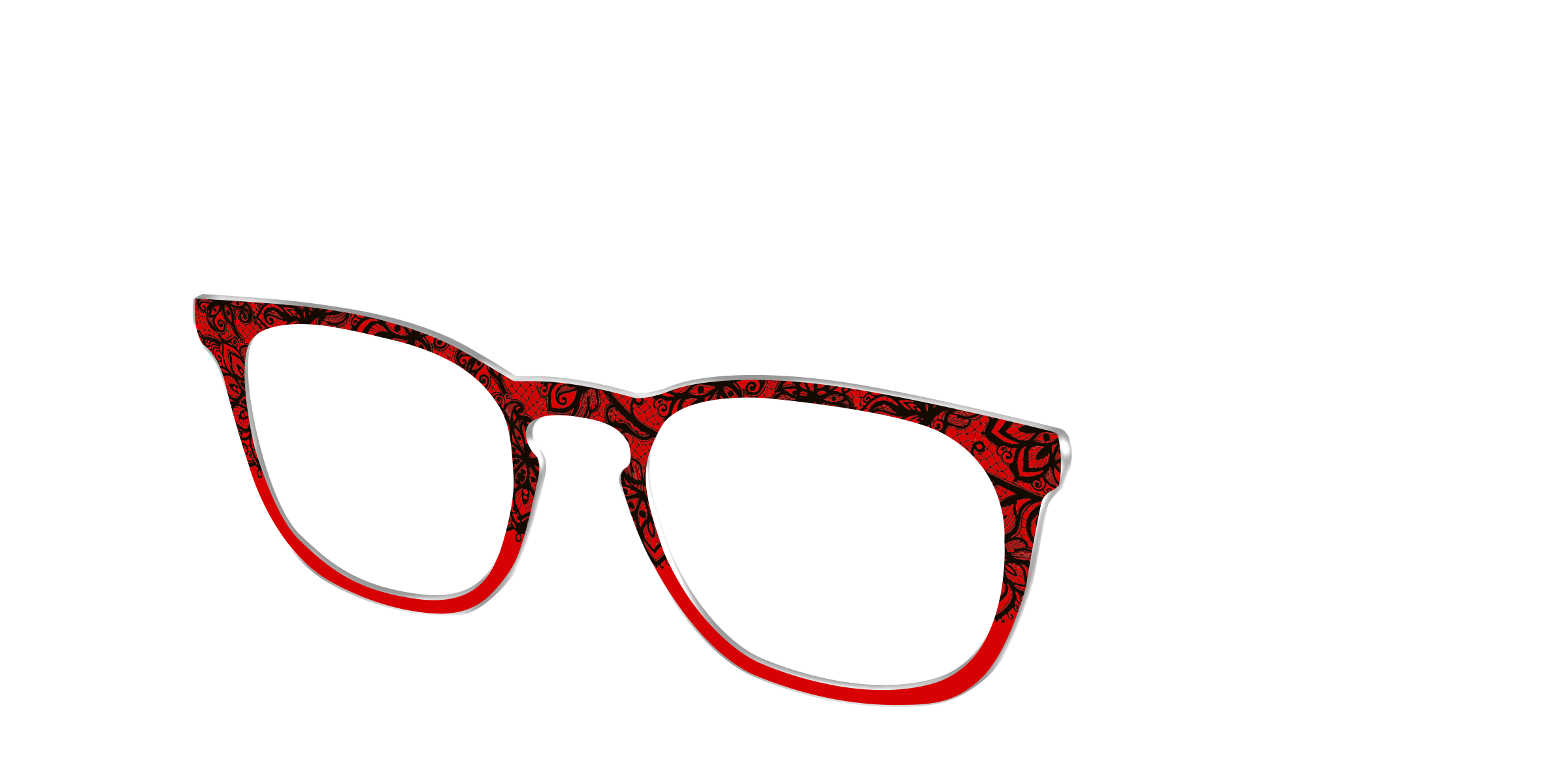 Pair Eyewear Design Tops Blood Red Lace Split top magnetico rosso