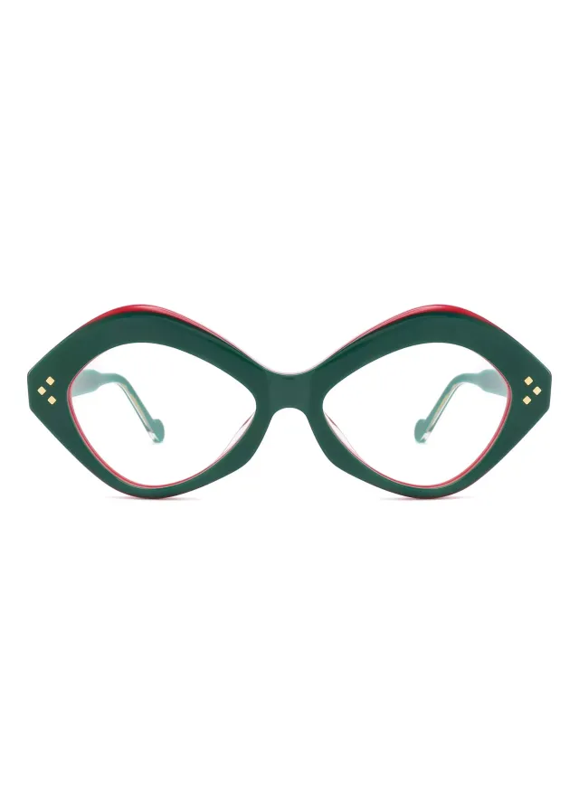 Ouyuan YD1204 montatura occhiali da vista donna verde acetato