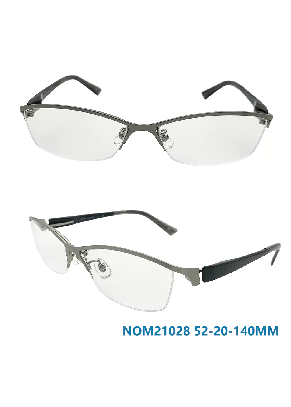 Ouyuan NOM21028 montatura vista semi-rimless acciaio grigia