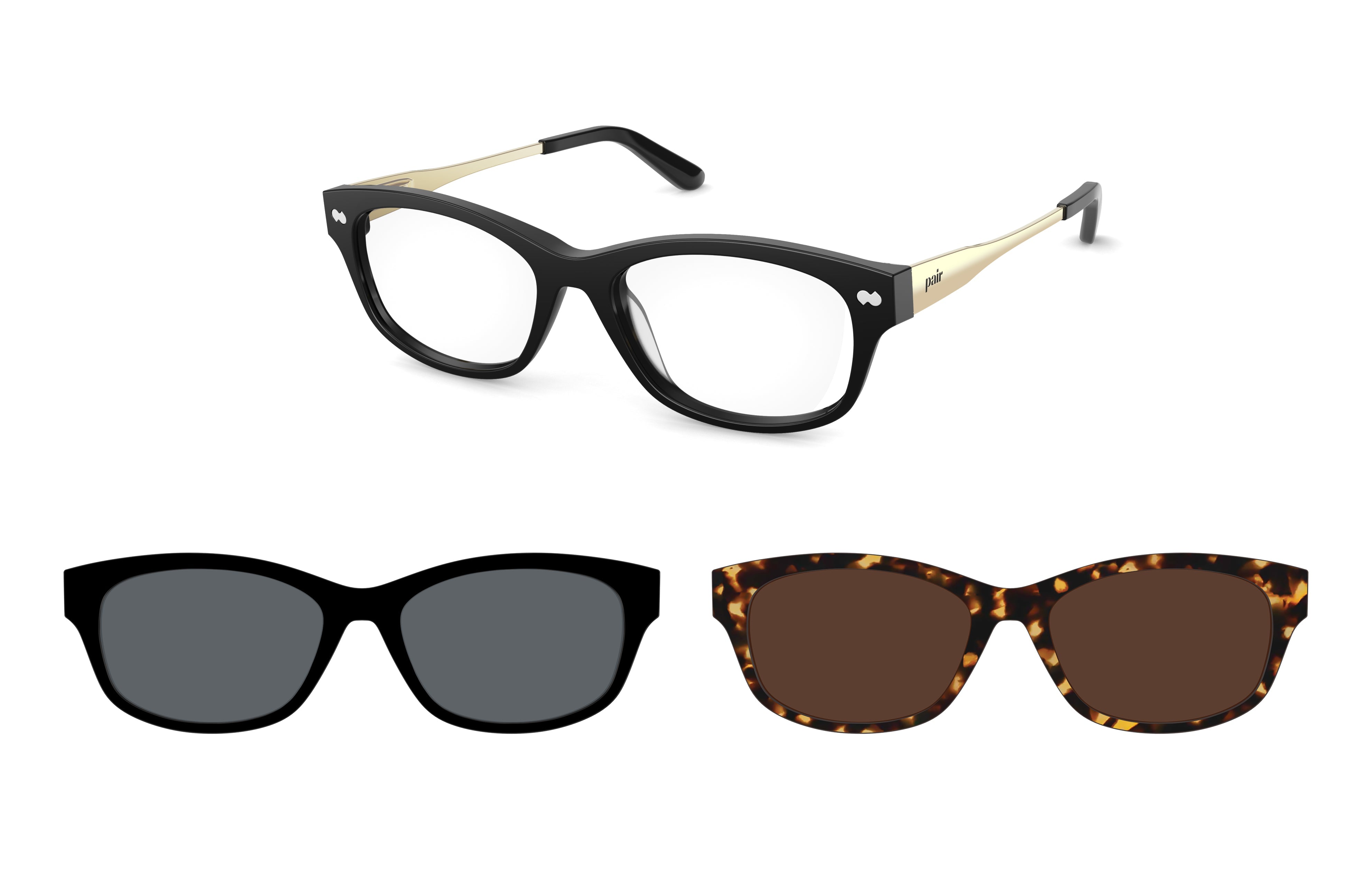Pair Eyewear Addison Black montatura vista nero materiale misto