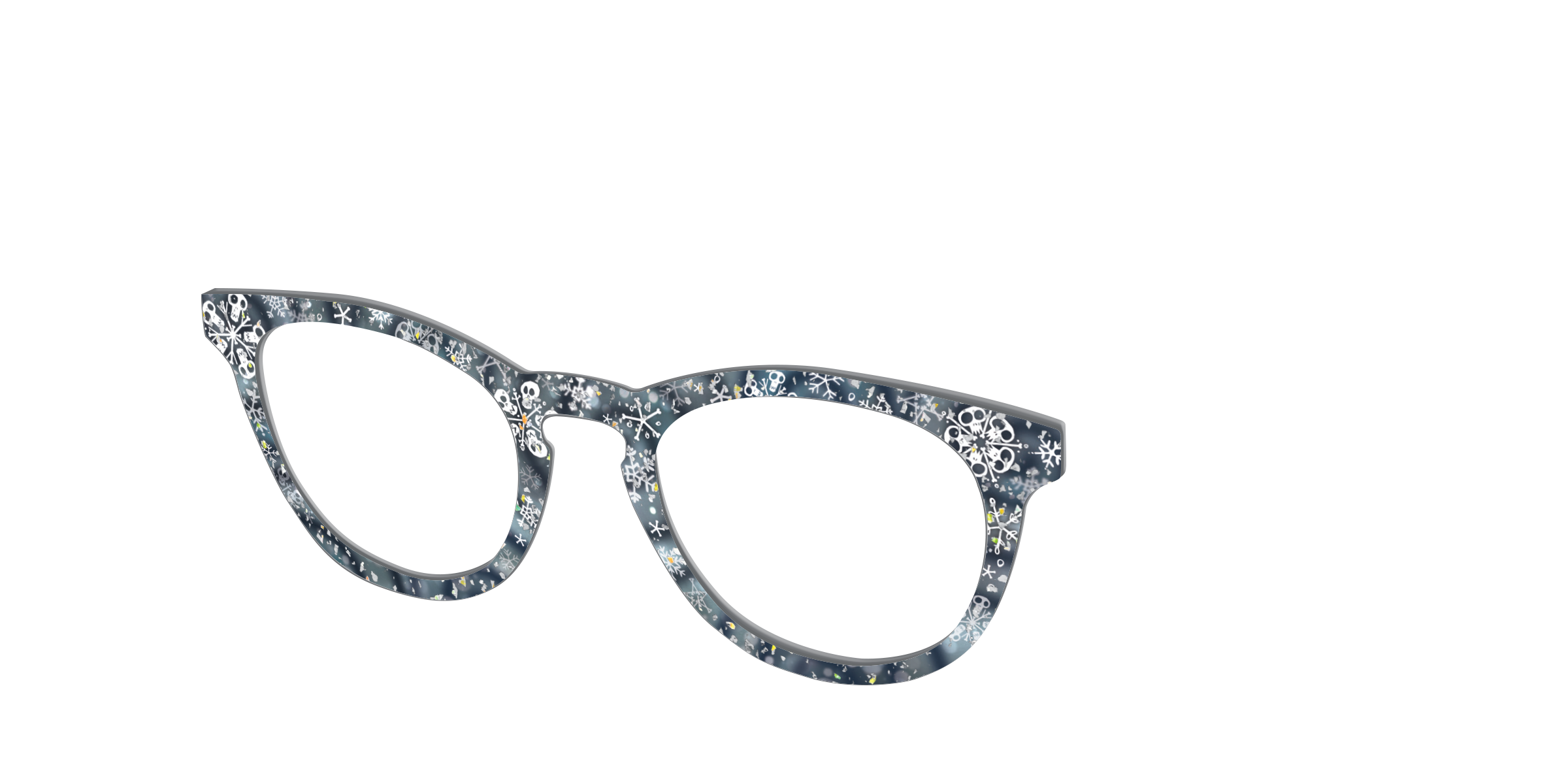 Pair Eyewear Collabs Christmas Town Snow Globe top glitter