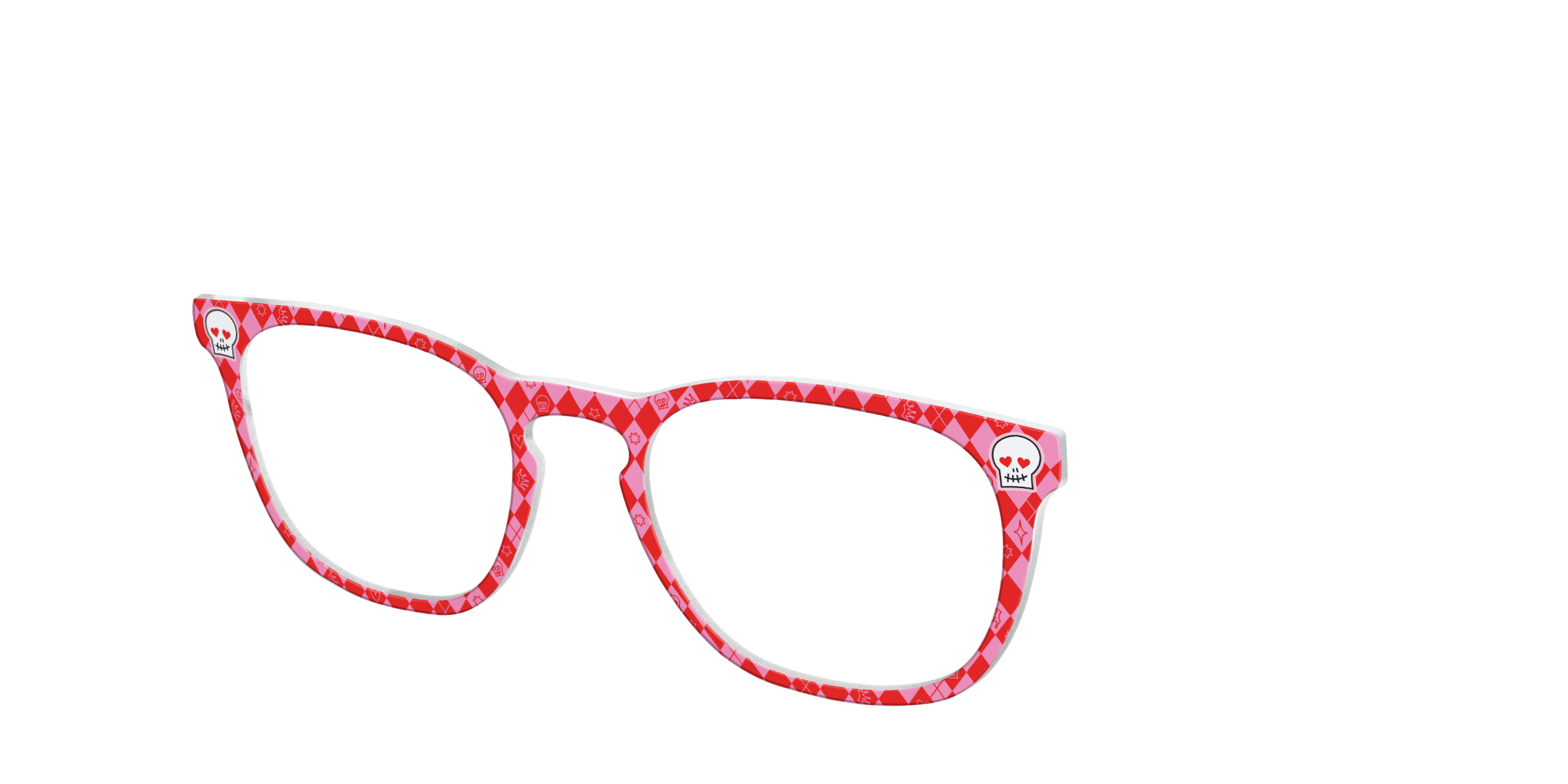 Pair Eyewear Collabs Harley Quinn Suit top occhiali rosso