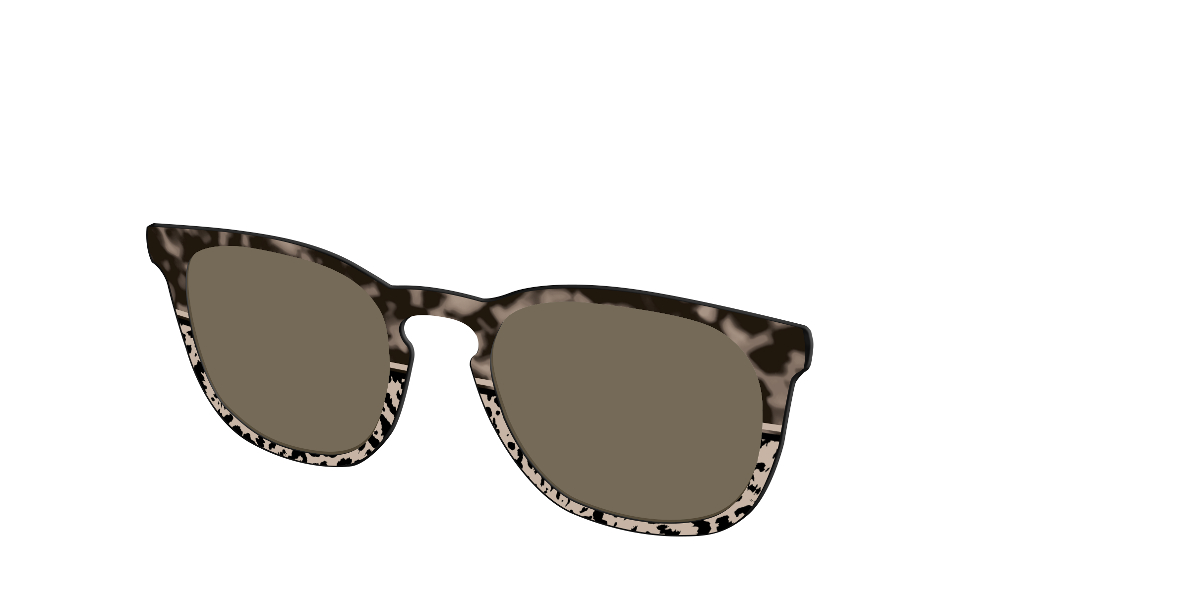 Pair Eyewear Sun Tops The Polarized Ink Blot Tortoise Split top sole polarizzato