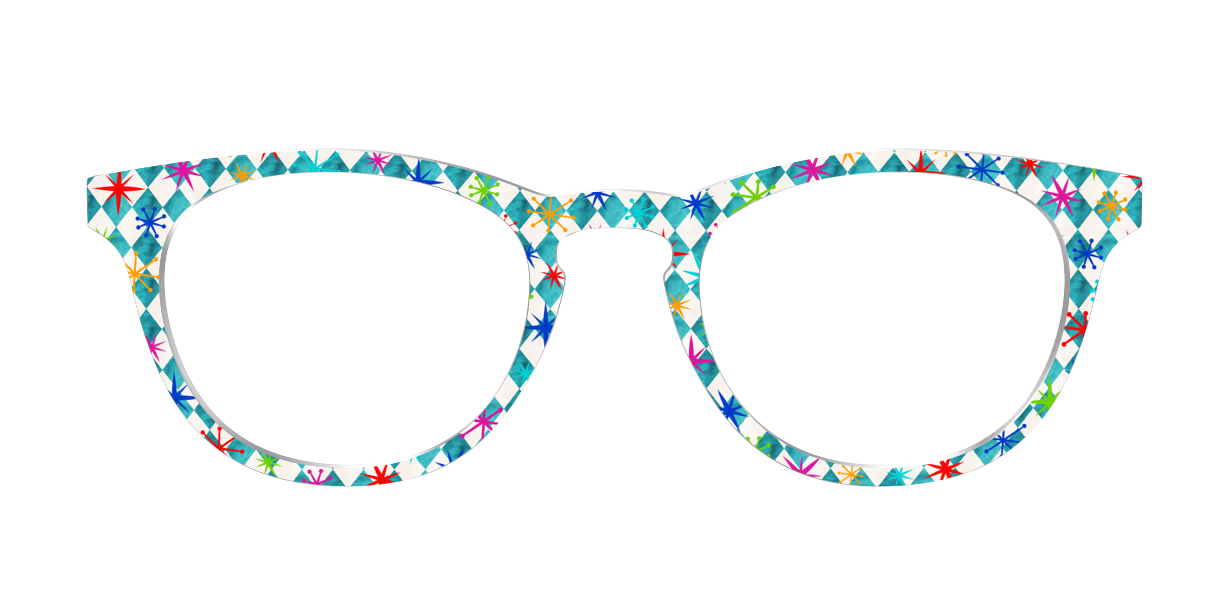 Pair Eyewear Design Tops Starburst Diamonds top per occhiali nero