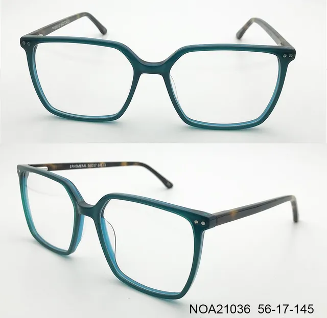Ouyuan NOA21036 montatura occhiali acetato blu lago oversize
