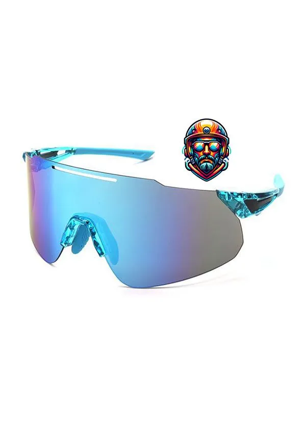 Ouyuan KC0205 occhiali sole neri polarizzati curvi