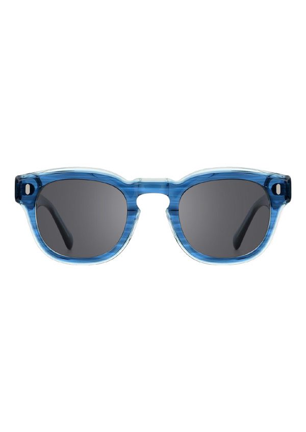 Ouyuan 2194S occhiali sole quadrati blu Prussia acetato