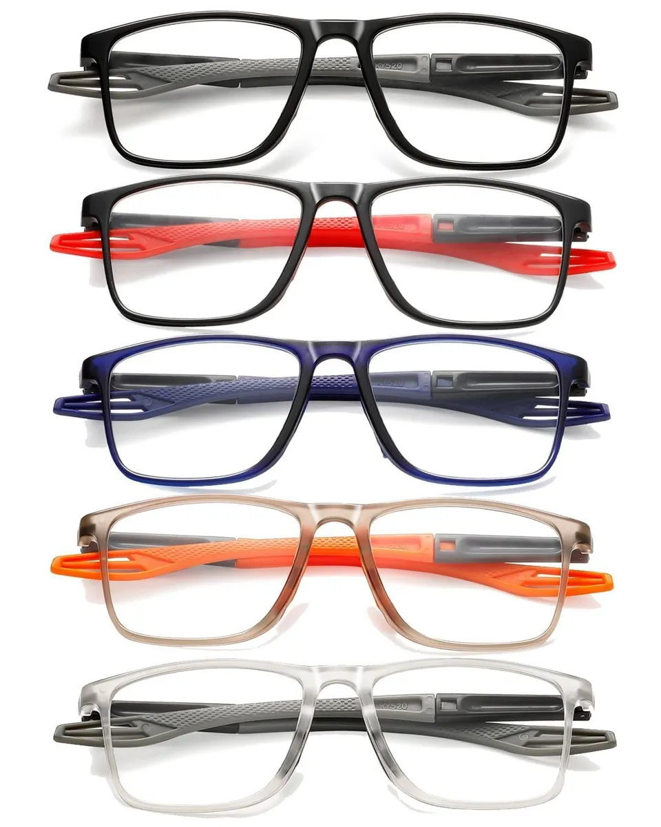 Hubeye TR90 Sports Occhiali Lettura 0.0 Anti Luce Blu 5 Paia