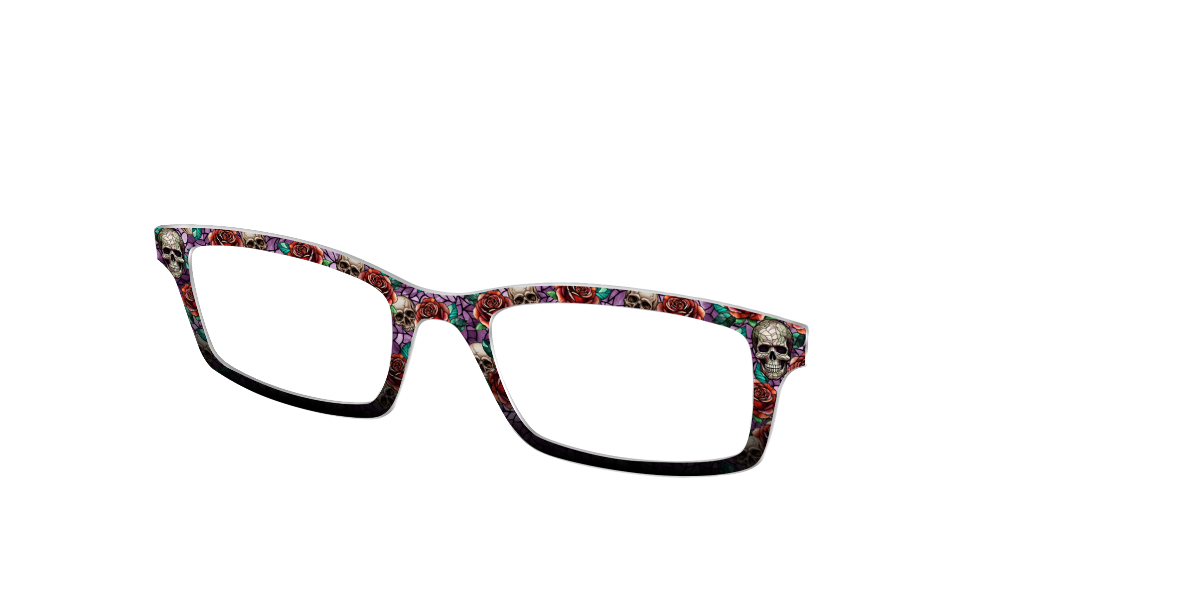 Pair Eyewear Skull Thorn Stained Glass cover occhiali nera