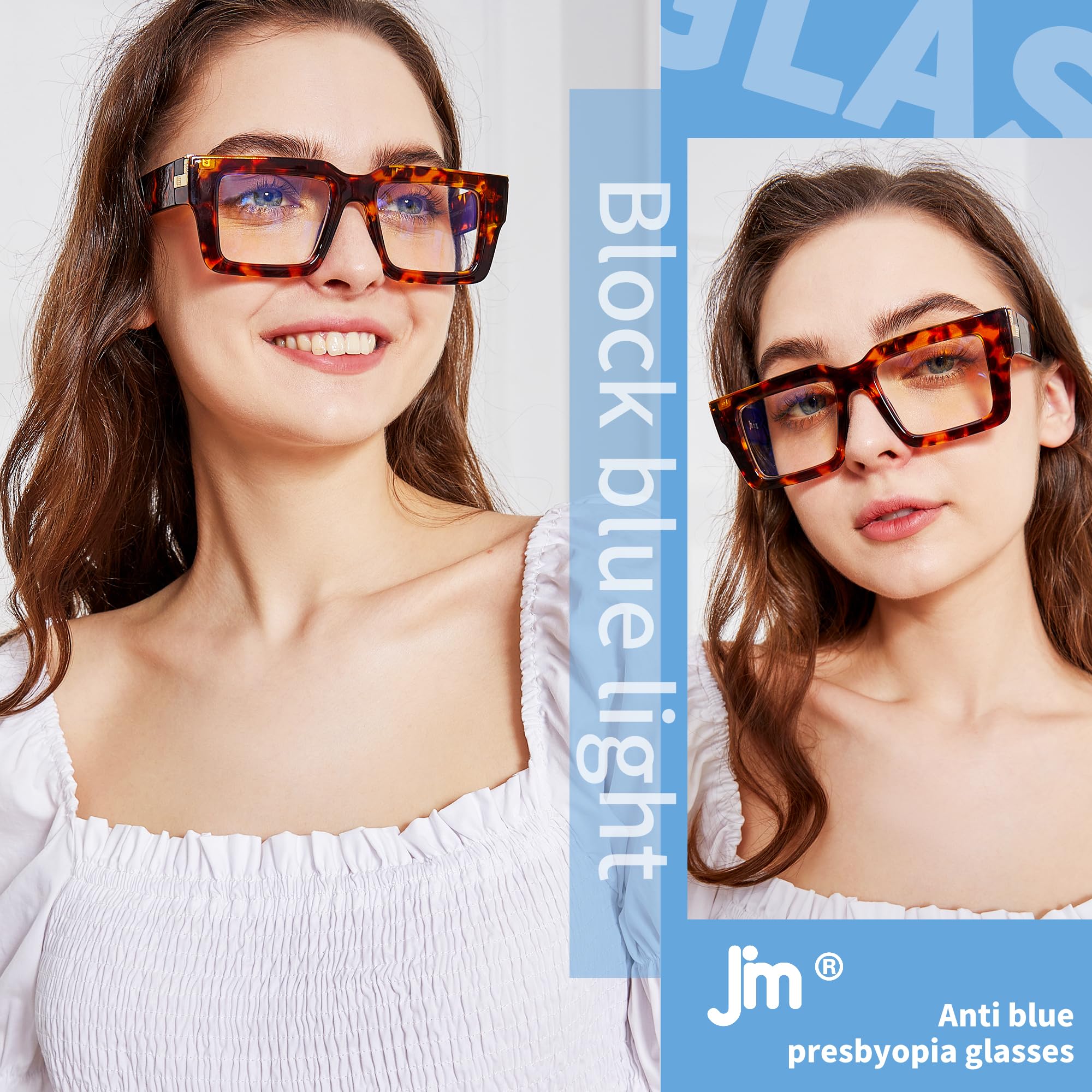 JM Occhiali da Lettura con Blocco Luce Blu lettura 2.0 molla 3 paia