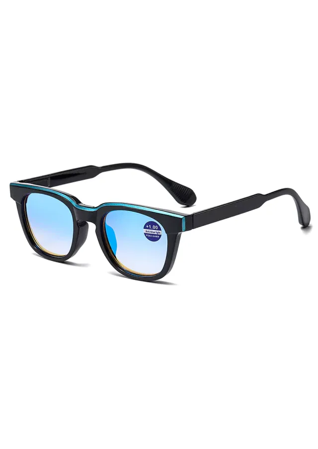 Ouyuan 3020369 occhiali lettura wayfarer luce blu nero