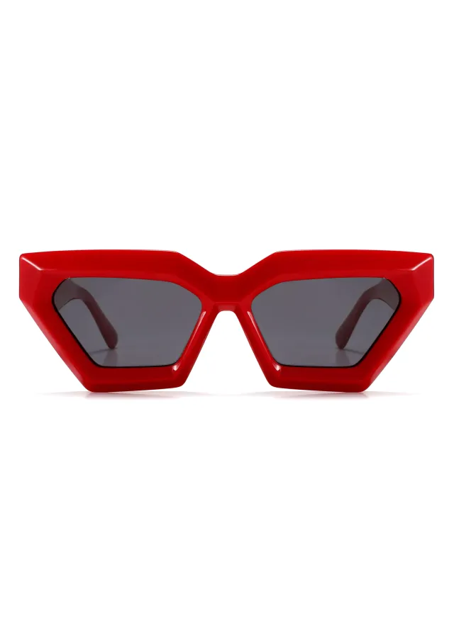 Ouyuan Sunglasses YD1241T occhiali da sole trapezoidali neri