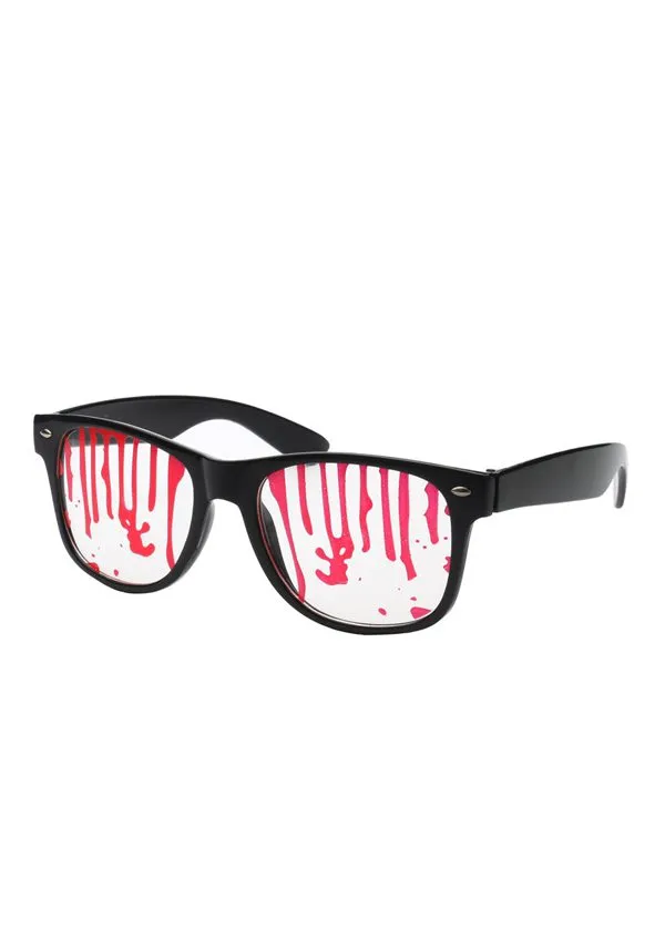 Ouyuan HA0004 occhiali halloween vampiro sangue nero rosso