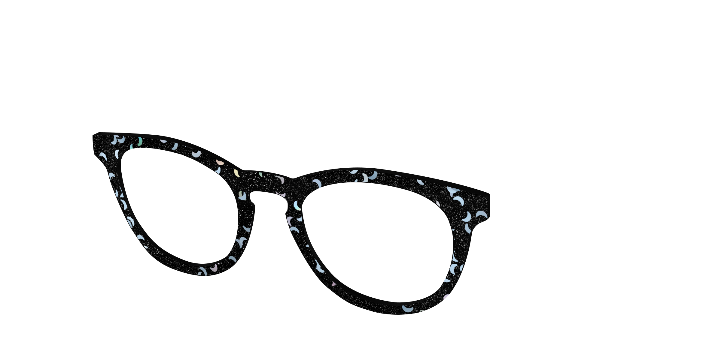 Pair Eyewear Design Tops Black Crescent Glitter top 400