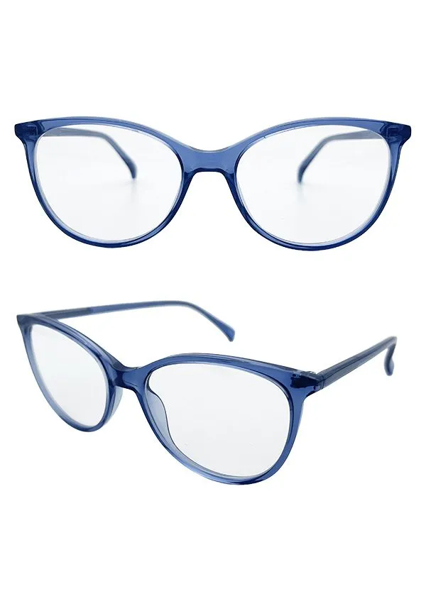 Ouyuan NOIA24012 montatura occhiali cat eye acetato blu