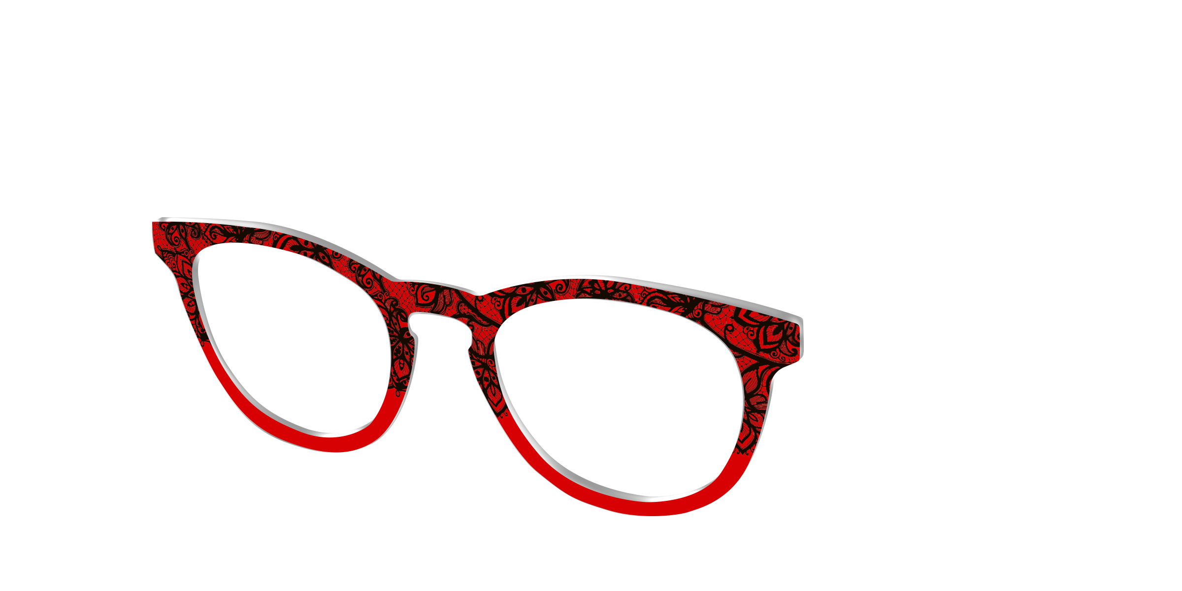 Pair Eyewear Design Tops Blood Red Lace Split top magnetico rosso