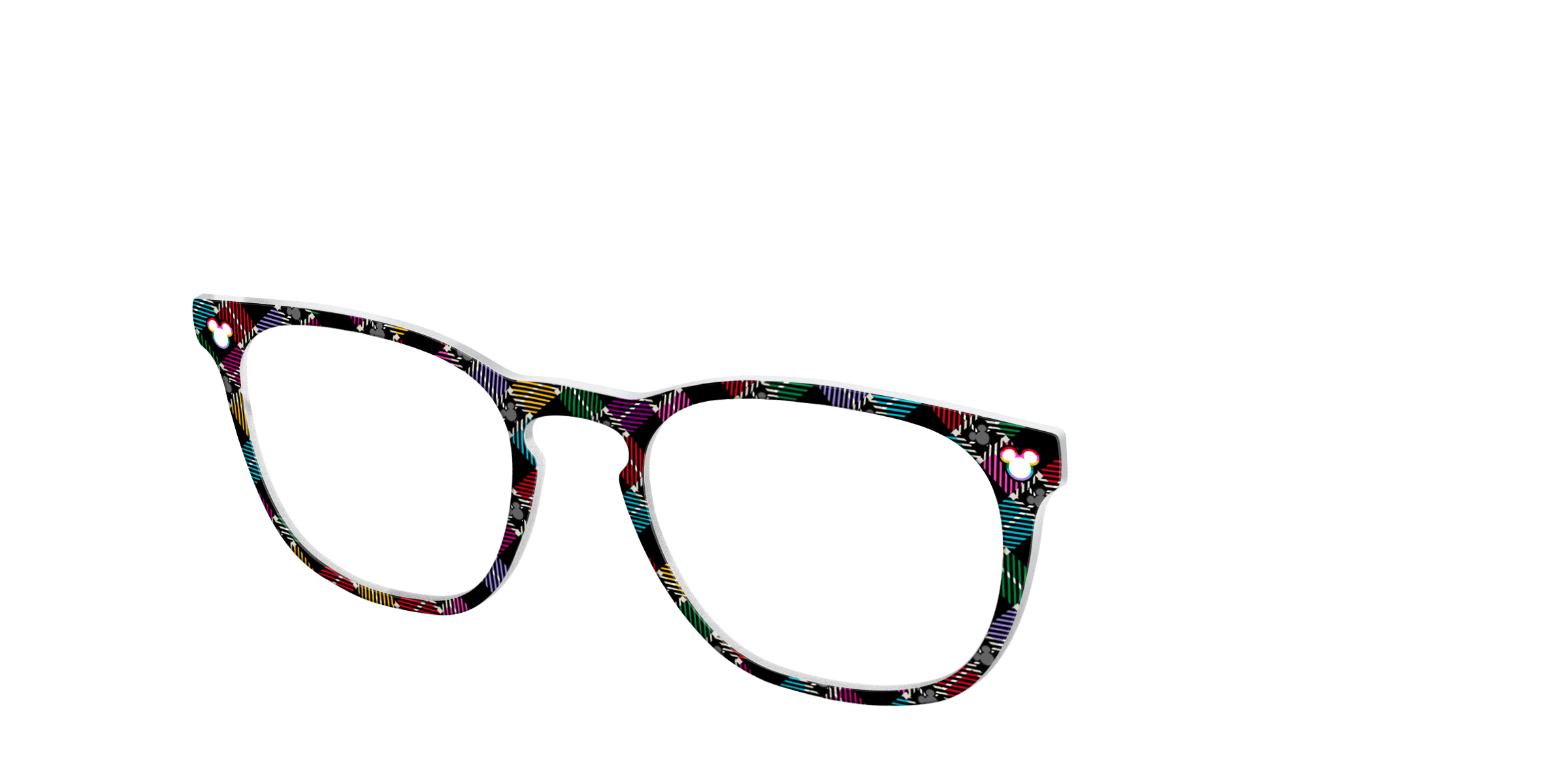 Pair Eyewear Collabs Mickey Plaid top occhiali scozzese DY17