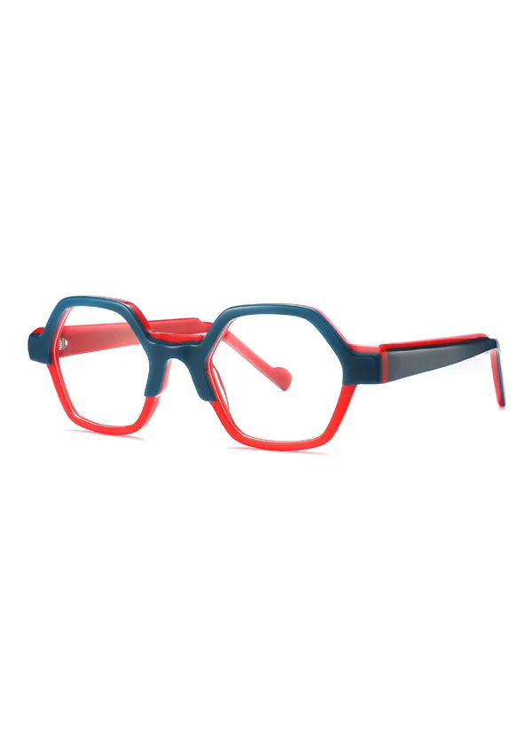 Ouyuan OYTA9060 montatura occhiali esagonale acetato francese
