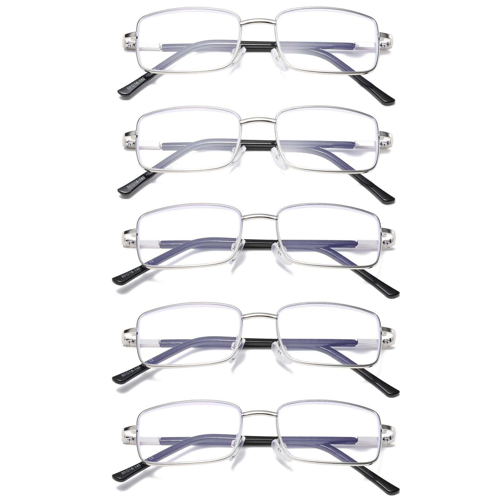 Hubeye Metal Square Frame Occhiali da Lettura 1.5 Anti Luce Blu