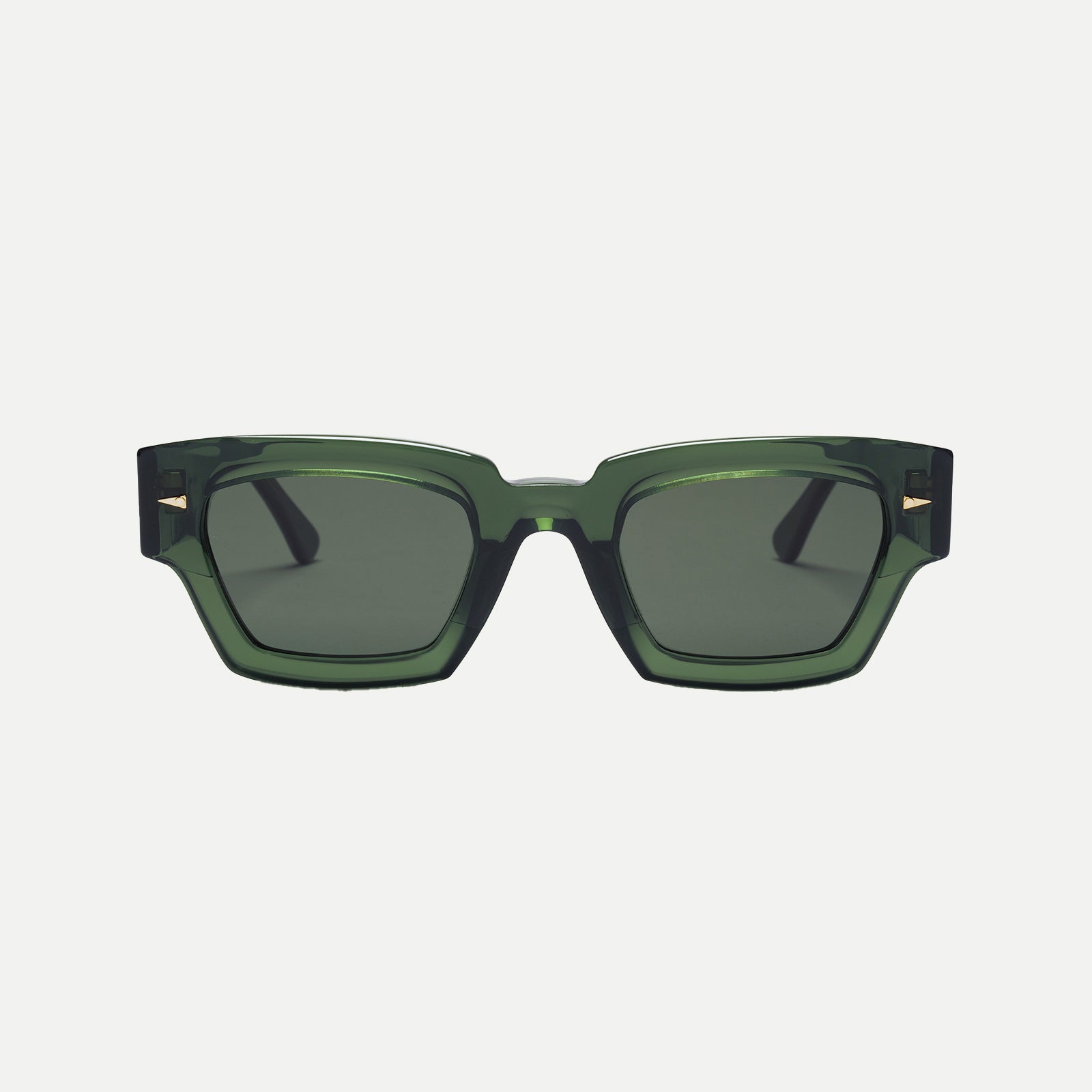 AHLEM Villette occhiali da sole Dark Green acetato squadrato