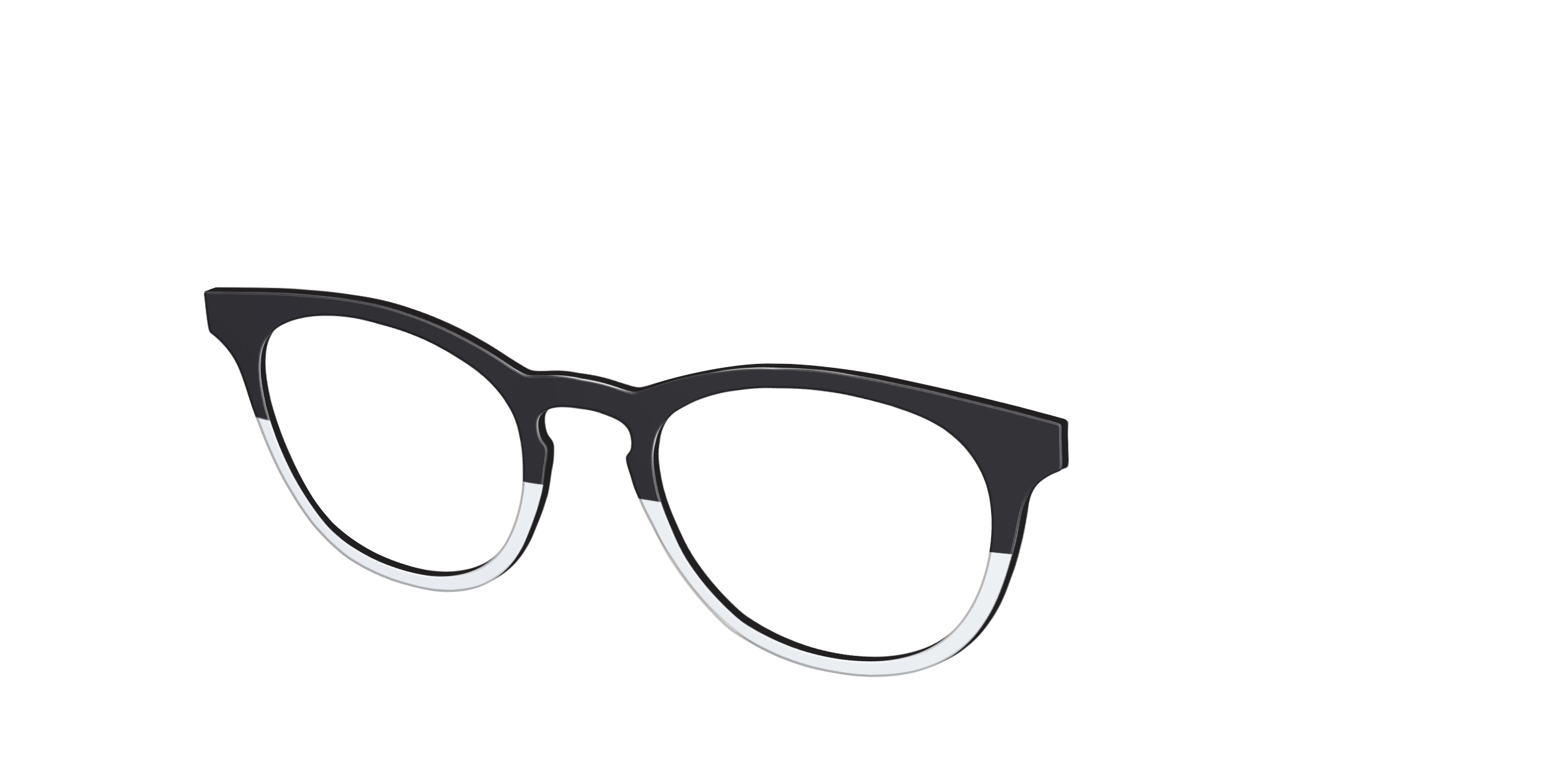 Pair Eyewear Solid Tops Black and White top occhiali 023 nero