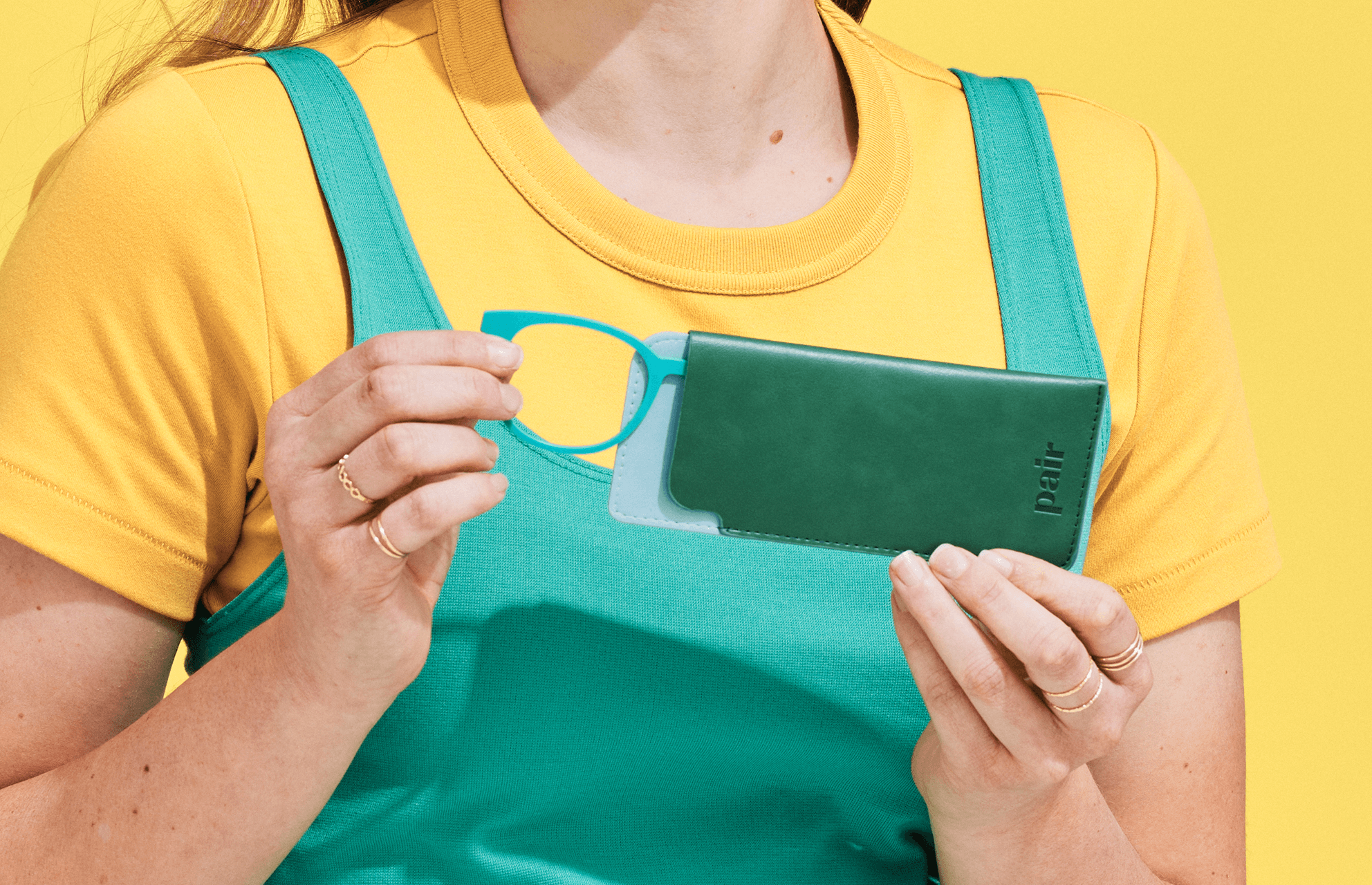 Pair Eyewear Top Frame Case custodia occhiali verde