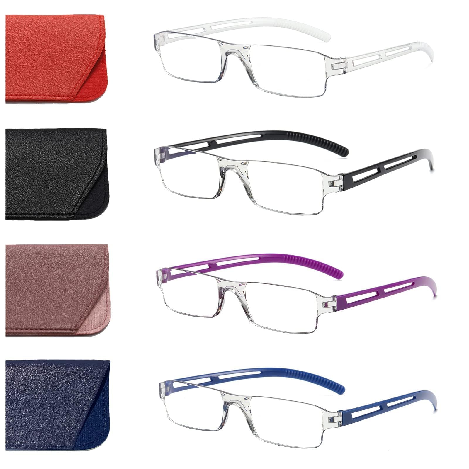 Hubeye Frameless occhiali lettura trasparenti 4 paia 2.0